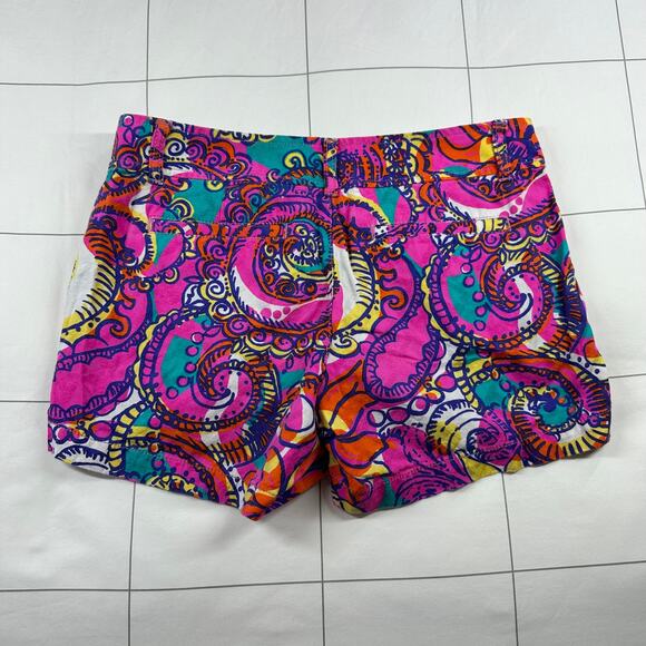 Lilly Pulitzer Shorts Womens 4 Pink Multi Callahan Sea and Be Seen Resort Preppy - Picture 2 of 12